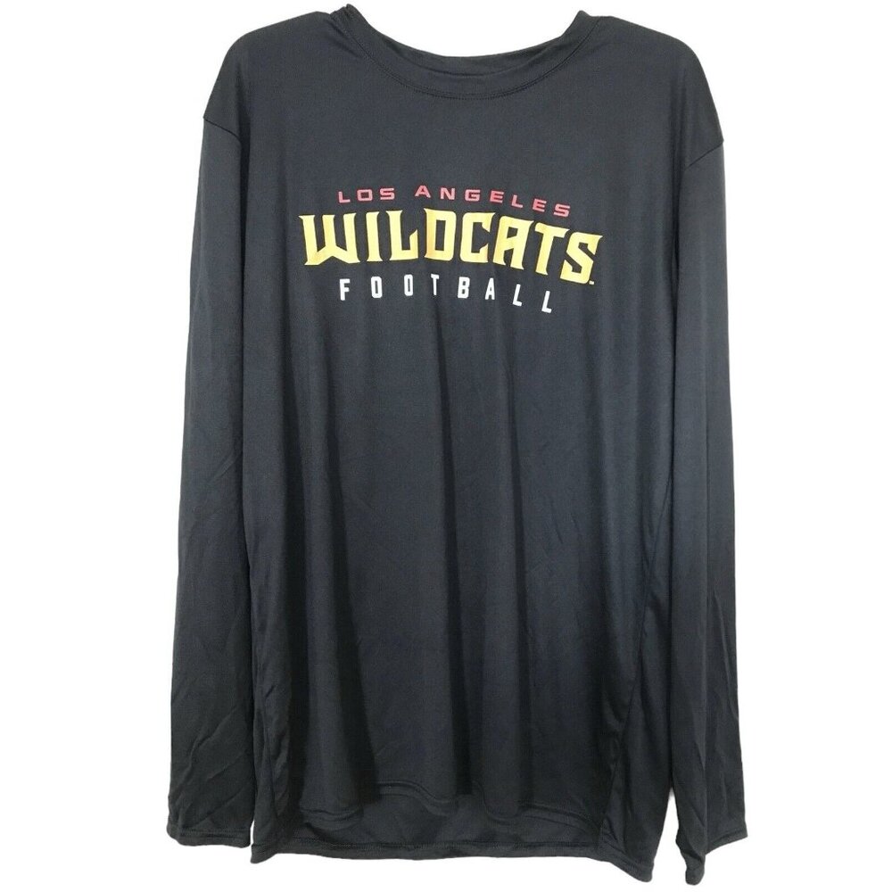 LA Wildcats‎ XFL UFL Logo Mens Size Large L Black Athletic Shirt Football
